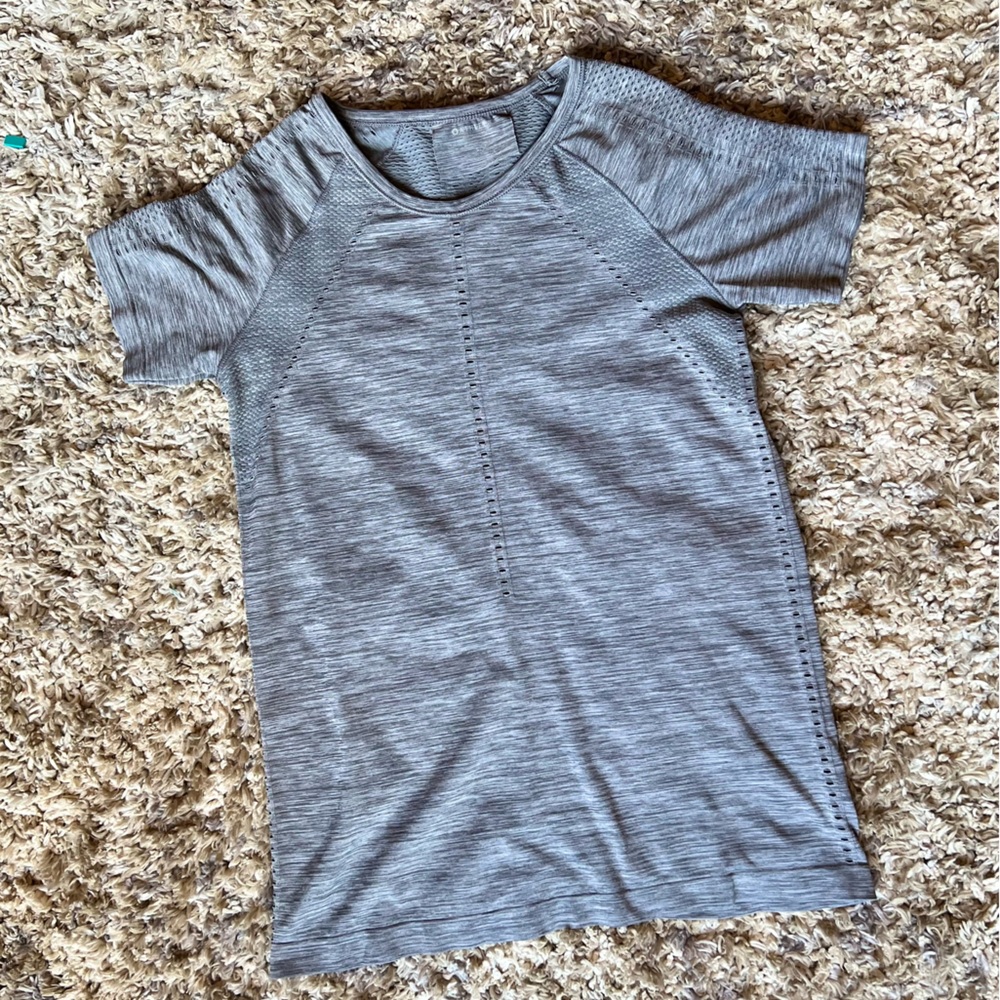 Athleta Grey Slitted Active Shirt